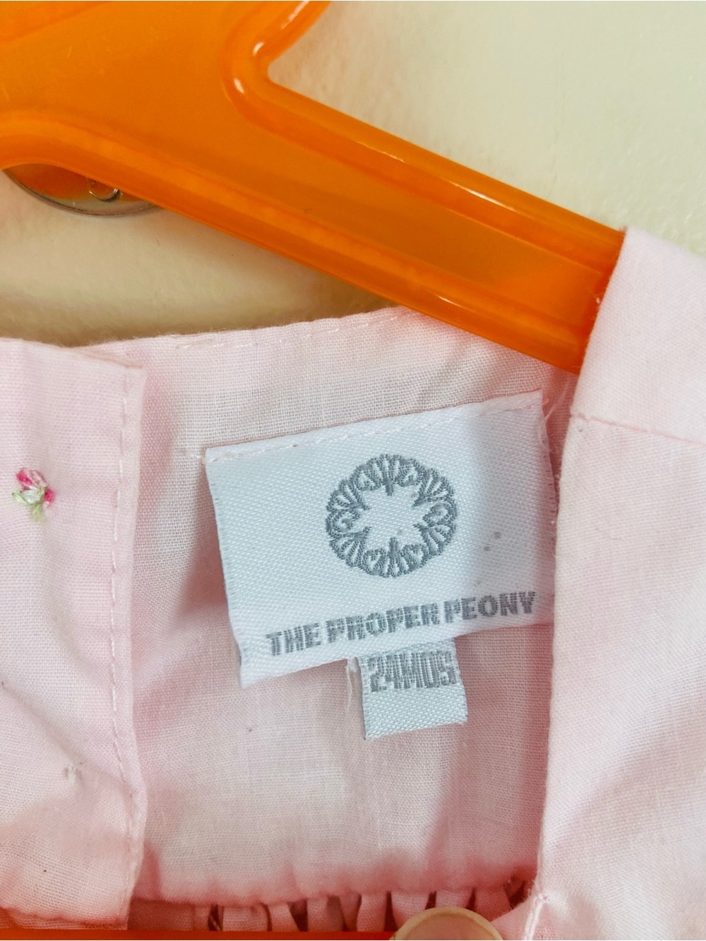 The Proper Peony  Light Pink Eyelet Hem Dress Ruffle Sleeve Sleeveless  Dress - Picture 4 of 6